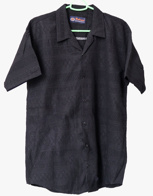 Black Premium Cuban Collar Shirt