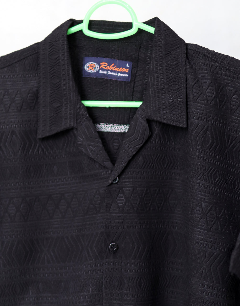 Black Premium Cuban Collar Shirt